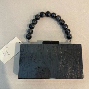 Black Clutch with Beaded Handle